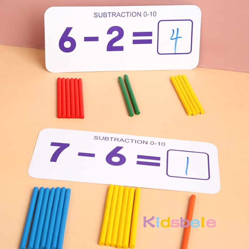 Montessori Toys For Children Mathematics Kids Early Educational Toys Counting Wooden Sticker Kids Number Cognition Birthday Gift