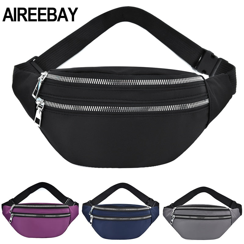 AIREEBAY New Waterproof Fanny Pack for Women - Fashionable Waist Bags, Bum Bag for Travel | Unisex Crossbody Chest Hip Bag