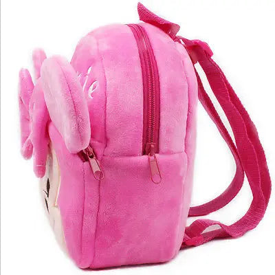 Kids Baby Girl Cartoon Shoulder Bag Pink Plush Backpack Toddler Schoolbag Satchel