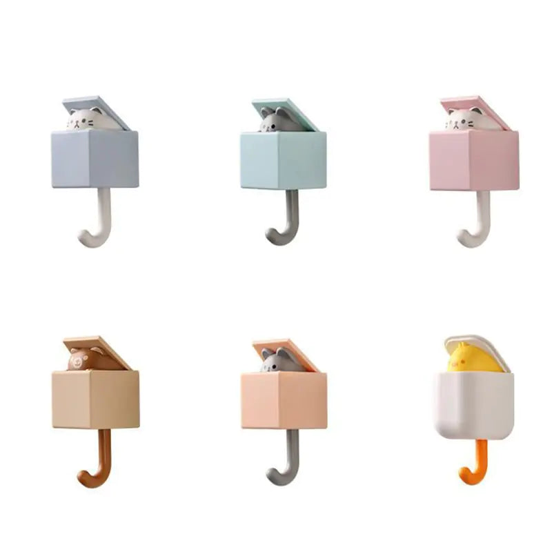 Decorative and Cute Cartoon Cat Hook With White Kitten In The Box