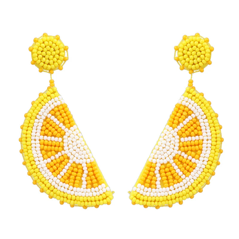 2024 Bohemian Radiance: Yellow Bead Elegance — Handcrafted Statement Earrings for Women Trend Spring 2024