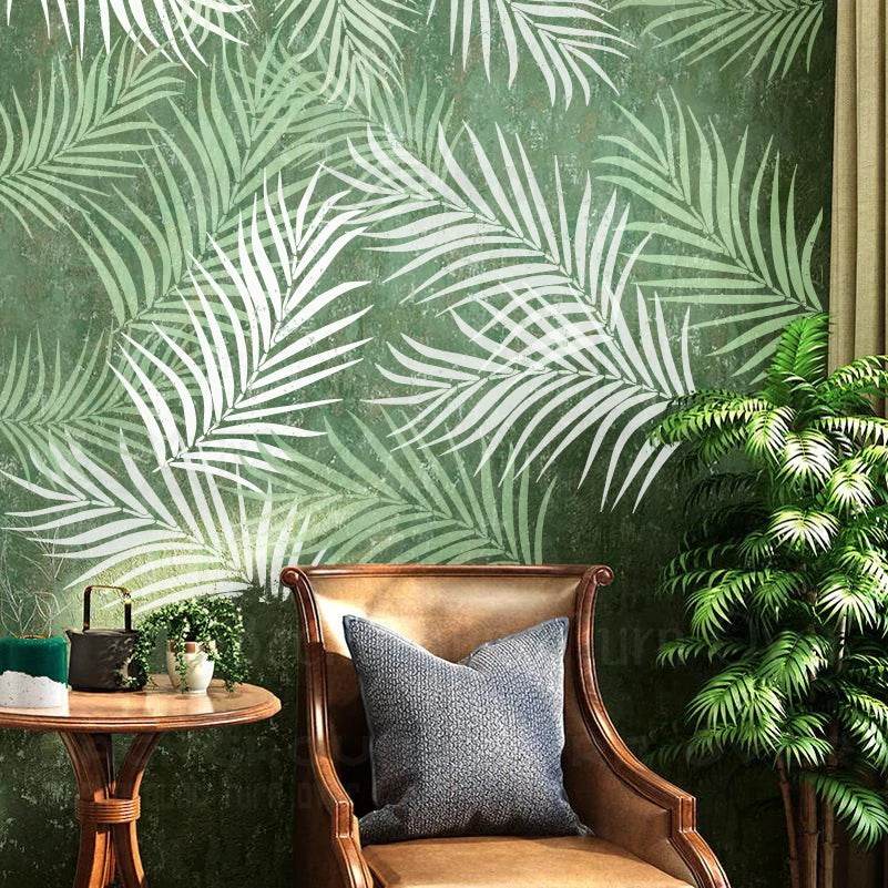 30cm - 60cm Stencil For Wall Decor Painting Furniture Template Paint Door Large Accent Cabinet Leaf Tropical Jungle Summer S254