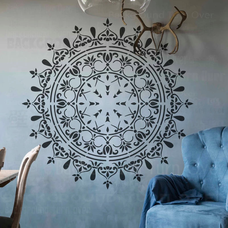 70cm - 110cm Stencil Mandala Extra Large For Painting Big Wall Flower Decors Floor Template Paint Round Templates Patterns S280