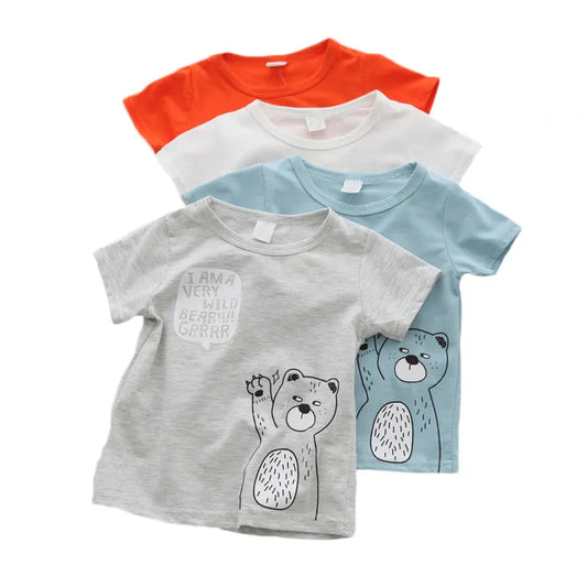 Cotton Boys&#39; Clothing Baby T Shirt Short Sleeve Baby Boys T-Shirts Cartoon Casual Baby Summer First Birthday Boy Clothes Tops