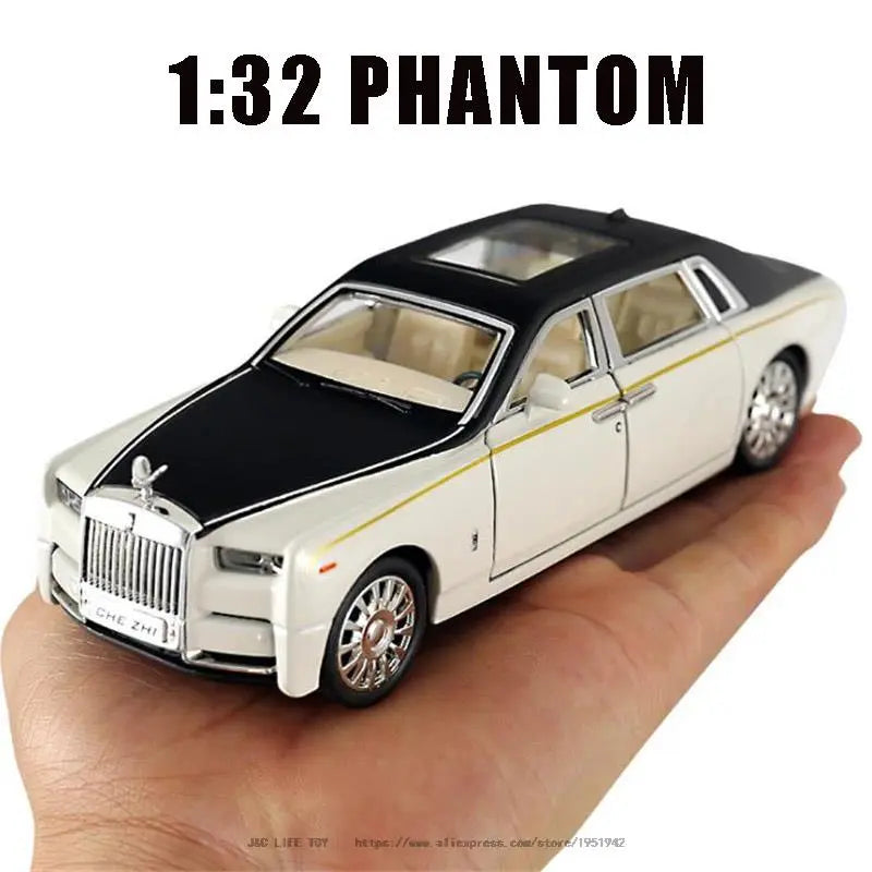 Ultimate Luxury on Wheels: 1/32 Alloy Die-Cast Rolls-Royce Phantom Model - A Collector's Dream Toy with Sound & Light Features