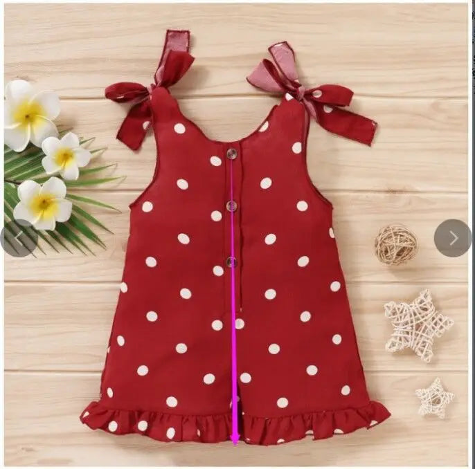 1 2 3 4 Years Summer Toddler Baby Girls Romper Sleeveless Dot Print Ruffles Suspender Jumpsuit Kids Outfits Fashion Girl Clothes