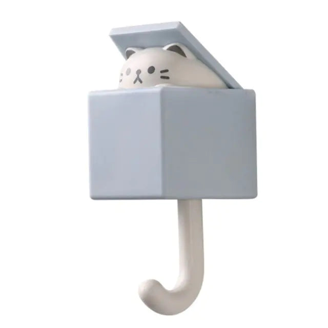 Decorative and Cute Cartoon Cat Hook With White Kitten In The Box