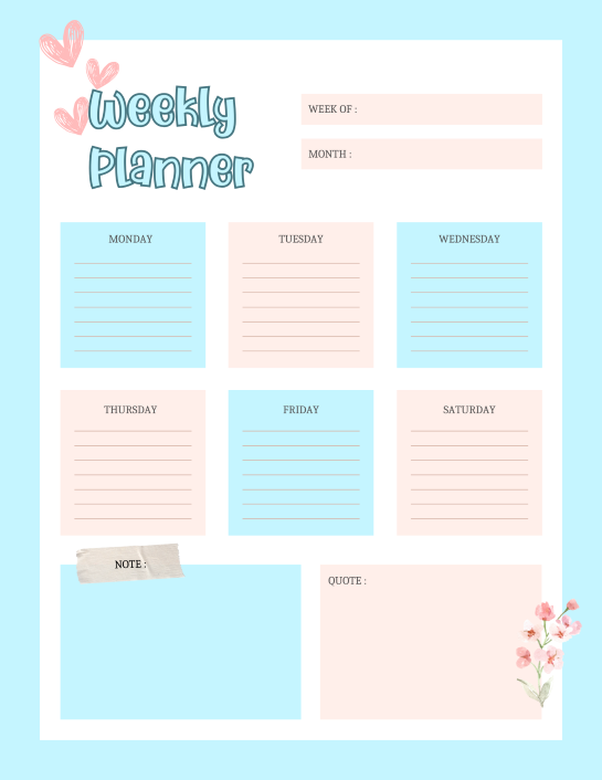 2024 Weekly Success Planner