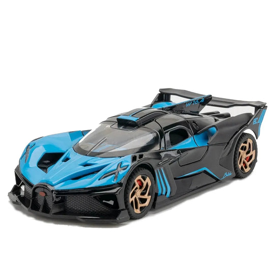 Speed Redefined: 1:32 Bugatti Bolide Alloy Sport Car Model with Sound & Light - The Ultimate Boy's Gift