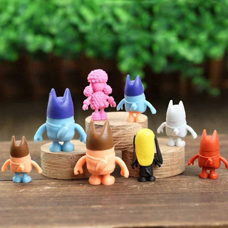 Bluey Bingo Family Figure Cartoon Anime Bluey Whole PVC Action Model Figurine Pendant Children Toys Gifts 8-10pcs/set