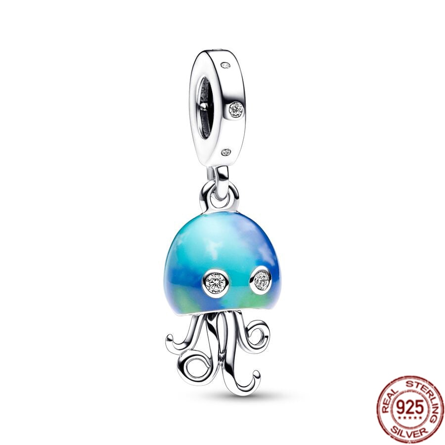 925 Sterling Silver Firefly Balloon Bubble Tea & Teddy Dangle Bear Charm Bead Fit Original Pandora Bracelet DIY Jewelry Gift