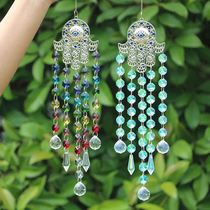 Suncatcher Hanging Crystal Wind Chimes Hanging Decoration Outdoor Garden Sun Catchers Wall Rainbow Maker Home Decor