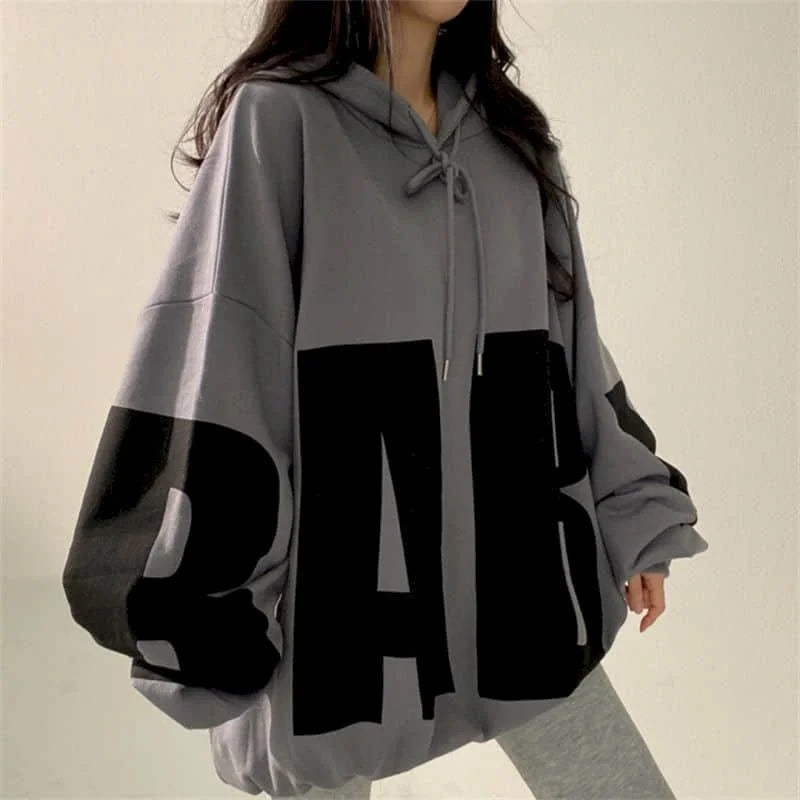 Fashion Letter Printing Hoodies Women 2024 Spring Summer Thin Street Sports Loose Large Size Casual Hooded Pullover Womens Tops