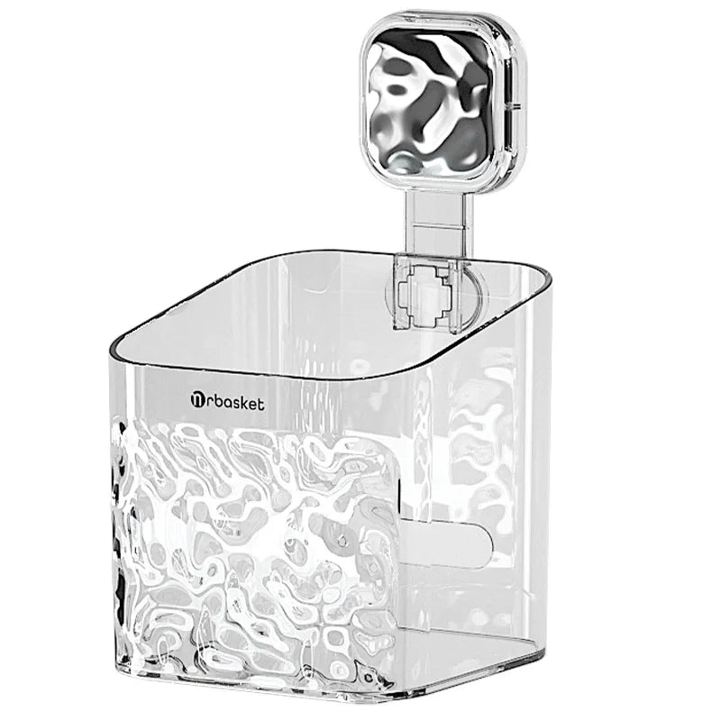 Transform Your Bathroom Oasis: Chic Glacier Pattern No-Punch Shower Caddy & Organizer