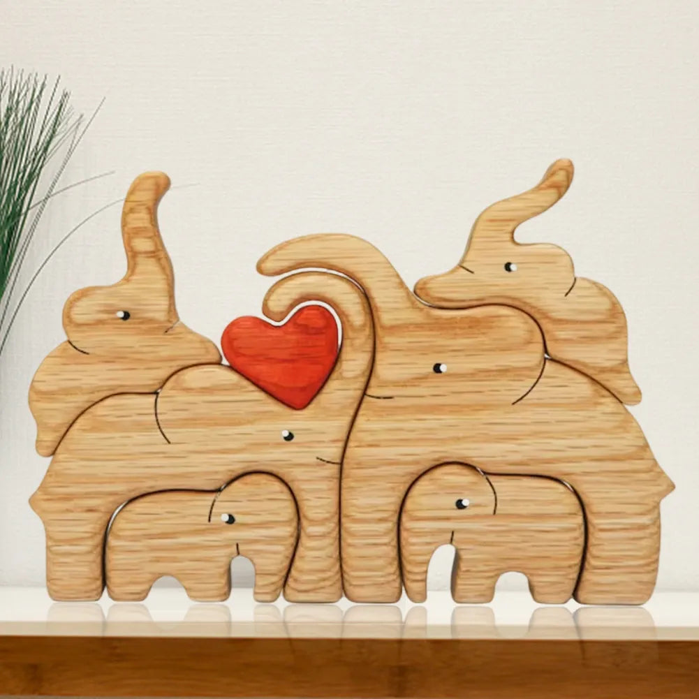 Wooden Personalised Bear Family Theme Art Puzzle DIY Family Name Puzzle Desktop Ornament Home Deco Customized Gift For Family