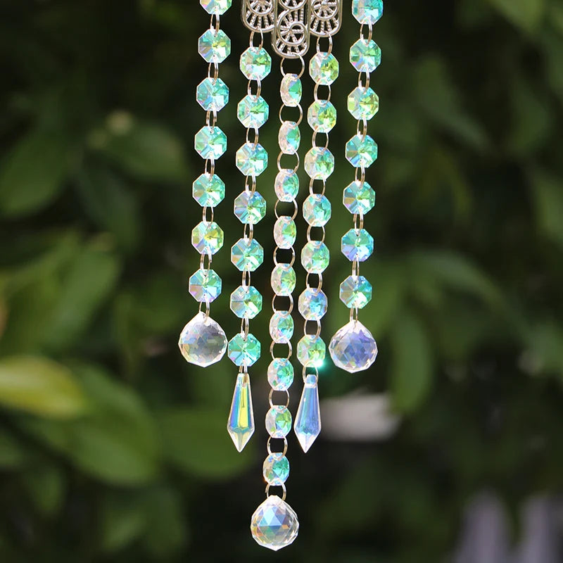 Suncatcher Hanging Crystal Wind Chimes Hanging Decoration Outdoor Garden Sun Catchers Wall Rainbow Maker Home Decor