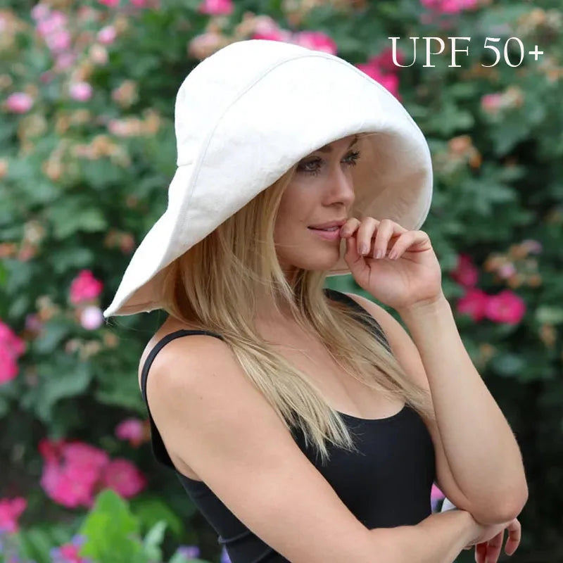 Sun-Safe Chic: Summer Wide Brim Foldable Bucket Hat - Perfect for Travel & Beach