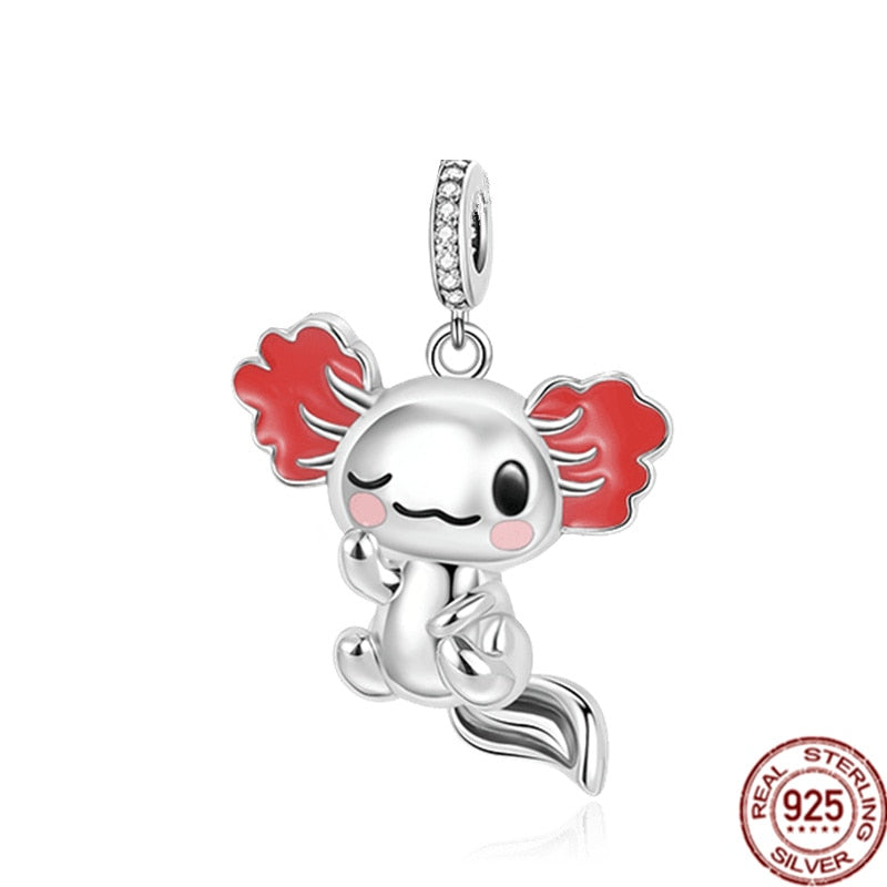 925 Sterling Silver Firefly Balloon Bubble Tea & Teddy Dangle Bear Charm Bead Fit Original Pandora Bracelet DIY Jewelry Gift