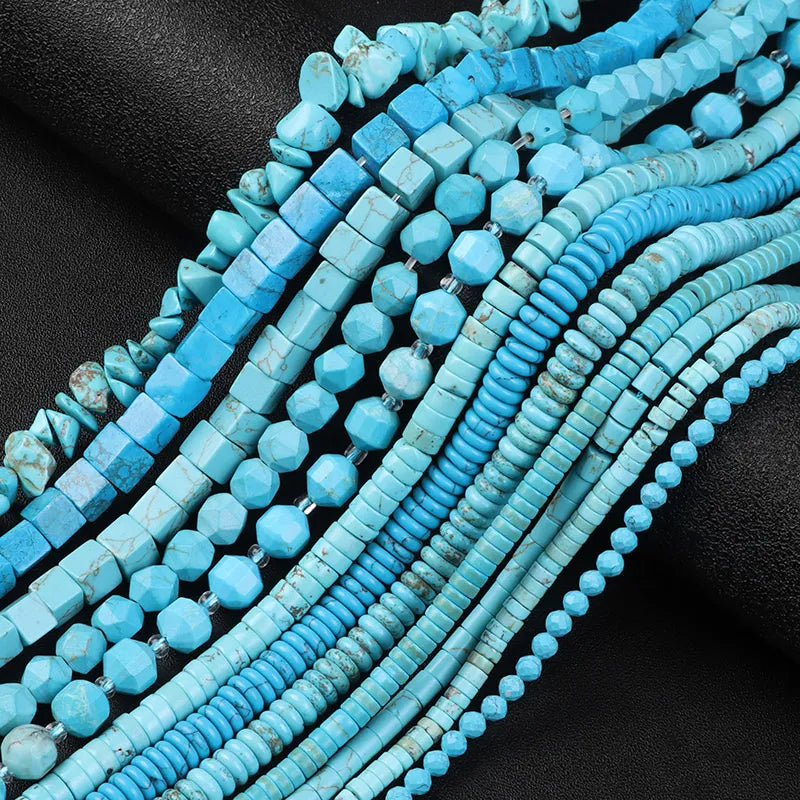 Natural Blue Turquoises Stone Beads Fine Loose Gems Beads For Jewelry Making DIY Bracelet Necklaces  Accessori Supply