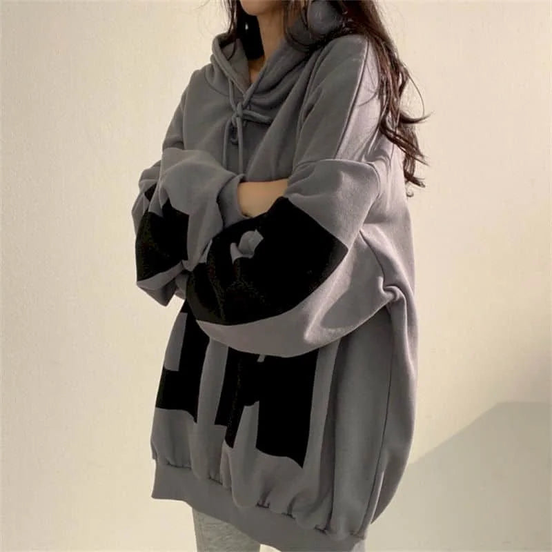 Fashion Letter Printing Hoodies Women 2024 Spring Summer Thin Street Sports Loose Large Size Casual Hooded Pullover Womens Tops