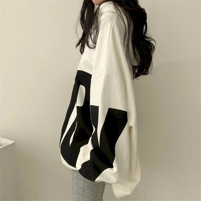 Fashion Letter Printing Hoodies Women 2024 Spring Summer Thin Street Sports Loose Large Size Casual Hooded Pullover Womens Tops