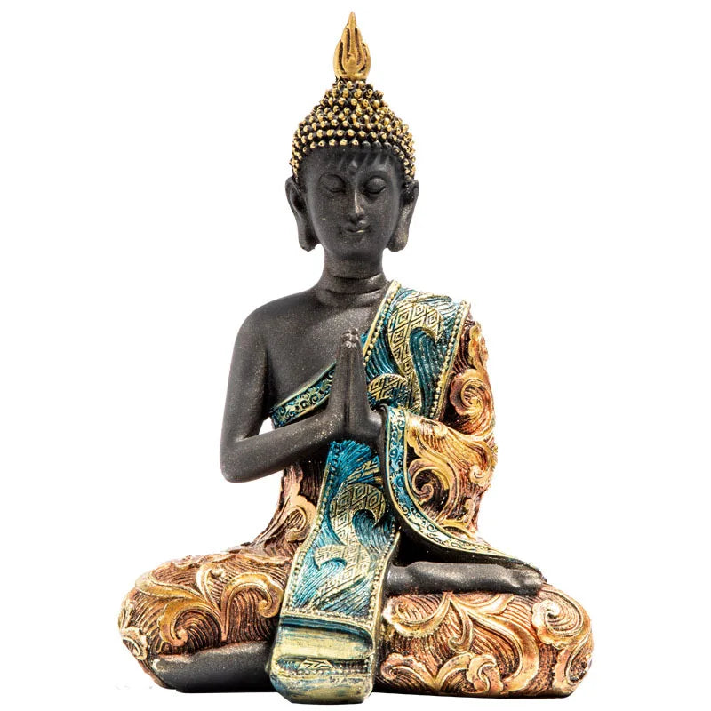 Thailand Buddha Statue Large  Buda Buddha Sculpture Green Resin Hand Made Buddhism Hindu Fengshui Figurine Meditation Home Decor