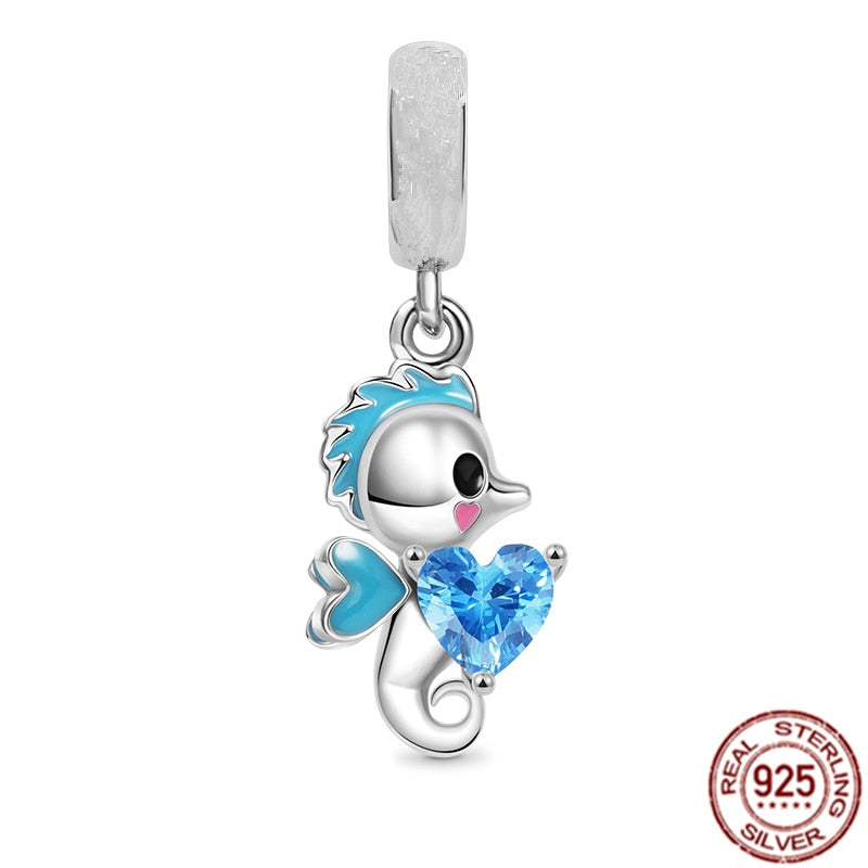 925 Sterling Silver Firefly Balloon Bubble Tea & Teddy Dangle Bear Charm Bead Fit Original Pandora Bracelet DIY Jewelry Gift