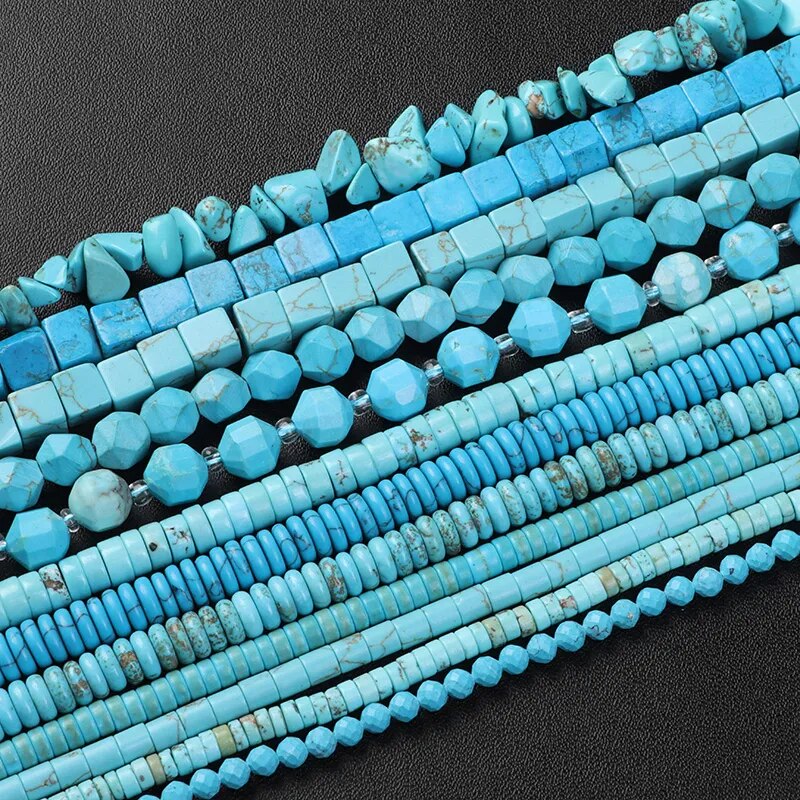 Natural Blue Turquoises Stone Beads Fine Loose Gems Beads For Jewelry Making DIY Bracelet Necklaces  Accessori Supply