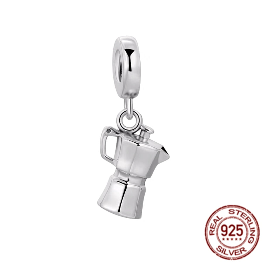 925 Sterling Silver Firefly Balloon Bubble Tea & Teddy Dangle Bear Charm Bead Fit Original Pandora Bracelet DIY Jewelry Gift