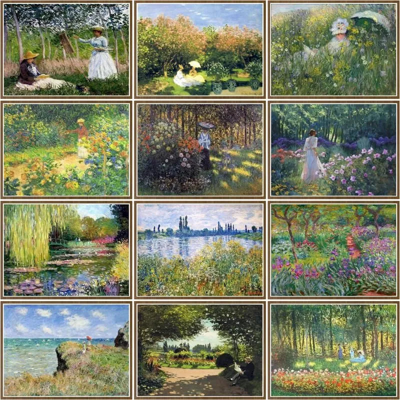 Painting By Number Garden Scenery Kits Monet's Works Gift Painting By Numbers On Canvas Handpainted Decoration