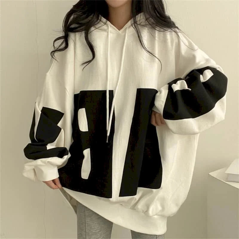 Fashion Letter Printing Hoodies Women 2024 Spring Summer Thin Street Sports Loose Large Size Casual Hooded Pullover Womens Tops