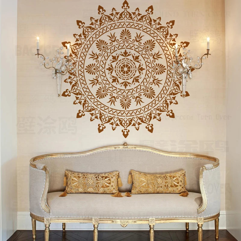 70cm - 110cm Stencil Mandala Extra Large For Painting Big Wall Flower Decors Floor Template Paint Round Templates Patterns S280