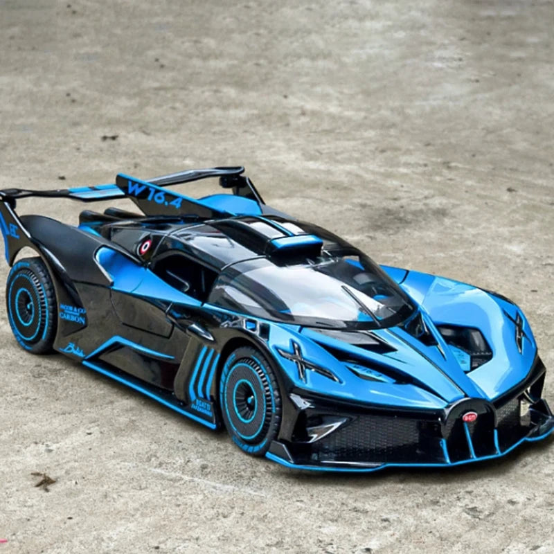 Speed Redefined: 1:32 Bugatti Bolide Alloy Sport Car Model with Sound & Light - The Ultimate Boy's Gift