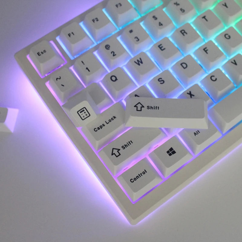 125 Keys Cherry Profile Minimalist White Keycaps For Mechanical Keyboard Dye Sublimation PBT Japanese Keycap Custom Key Caps DIY