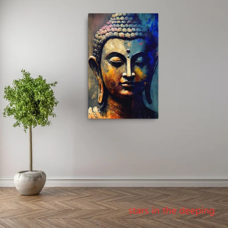 Retro Buddha Buddhist Peaceful Spiritual Zen Siddhartha Buddhism Art Poster Canvas Painting Wall Prints Picture Room Home Decor