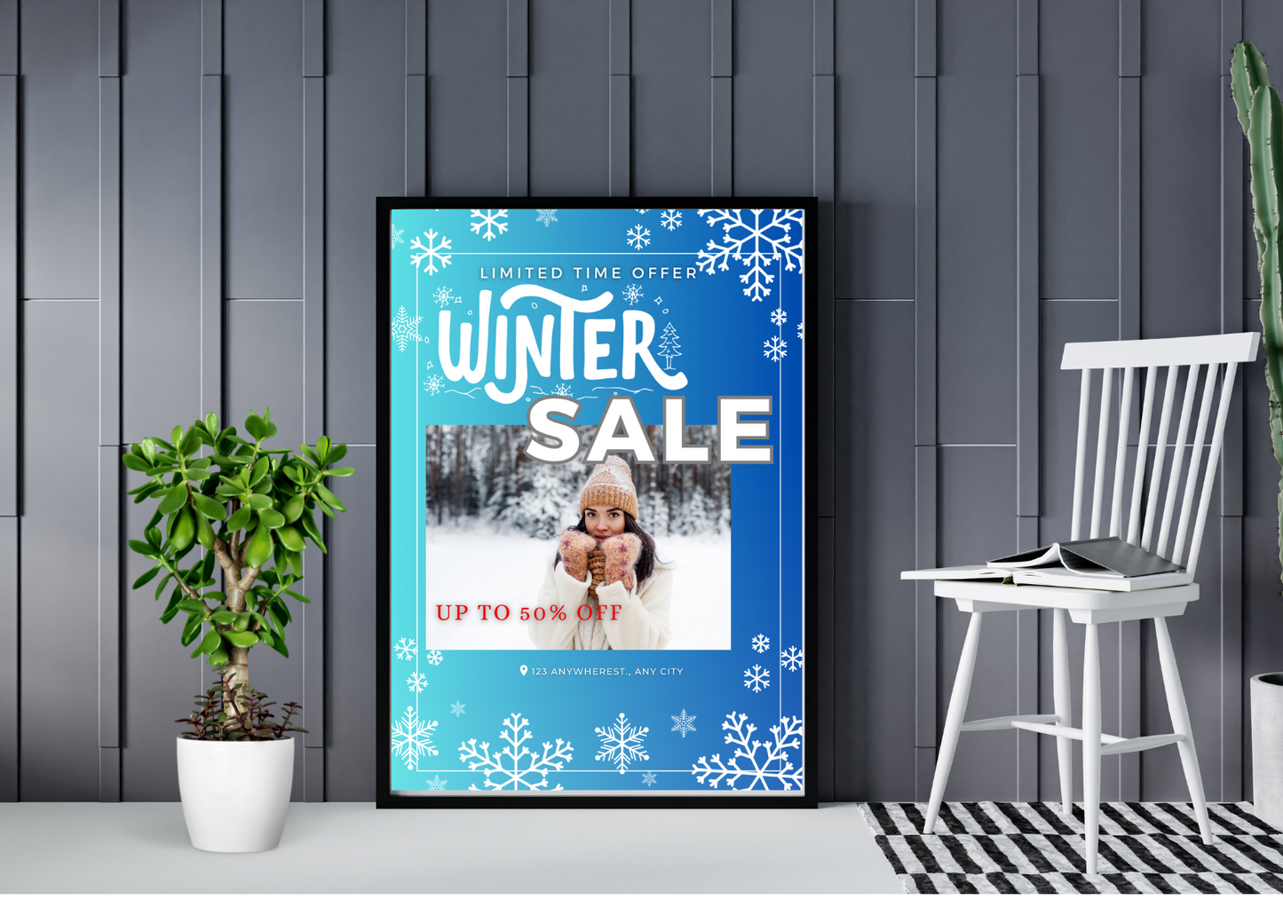 Winter Sale Poster Digital Download Fully Customizable in Canva and Ready to Print for your Shop