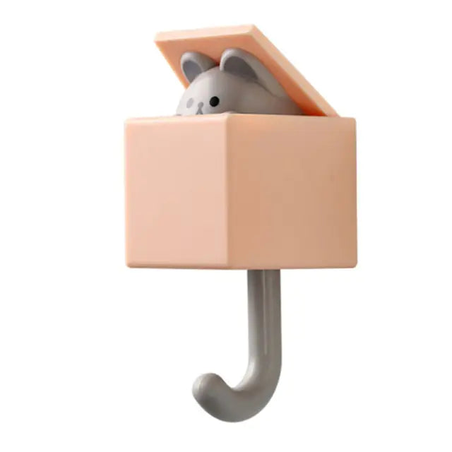 Decorative and Cute Cartoon Cat Hook With White Kitten In The Box