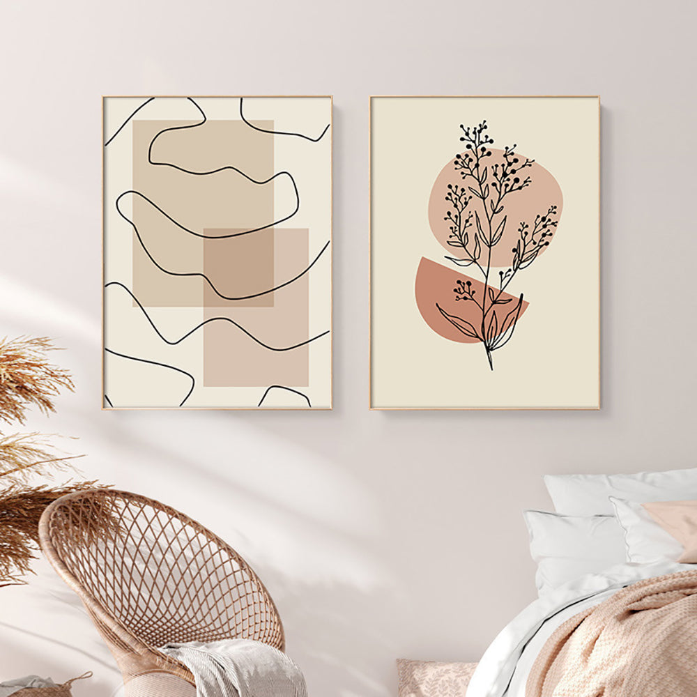 Enchanting Nordic Leaf Landscape Canvas Paintings