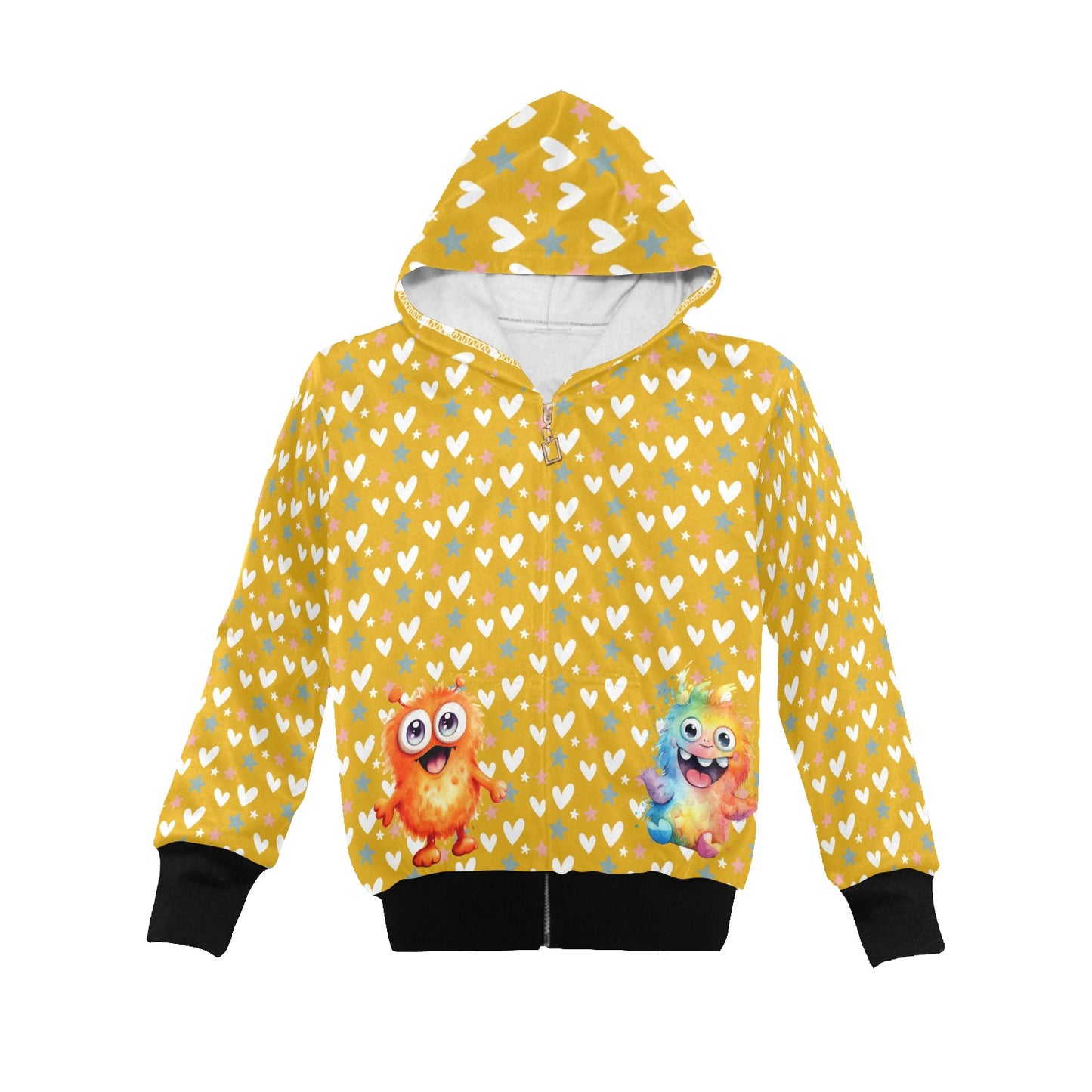 Little Girls' Cute Furry Monsters Zip Up Hoodie (H58)