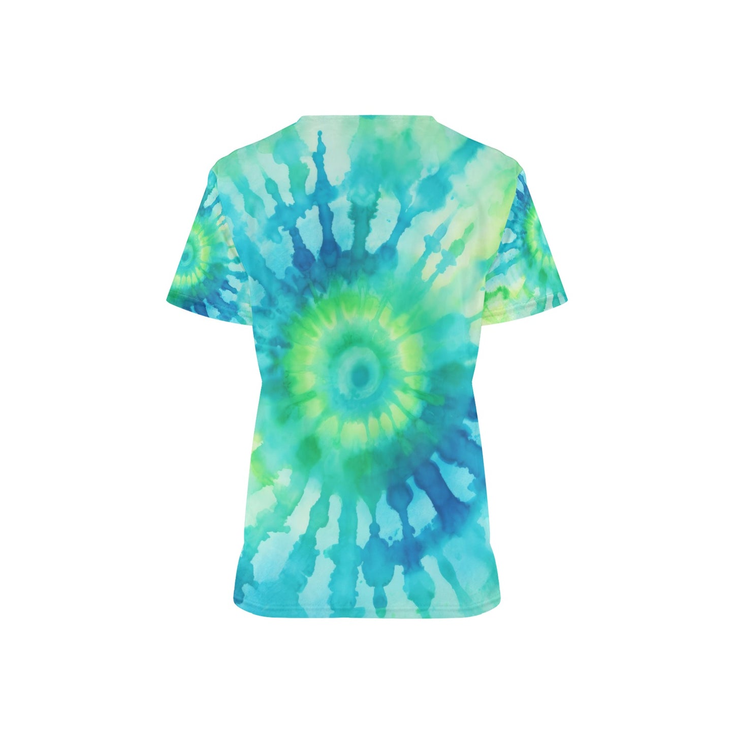 All Over Print Tie-Dye T-Shirt in the Colours of the Sea.