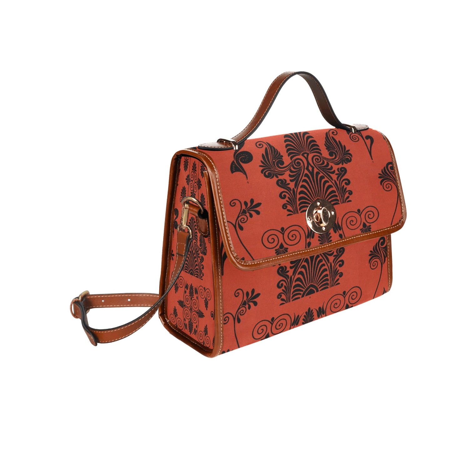 Elegant Waterproof Canvas Bag-Brown (All Over Print) (1641)