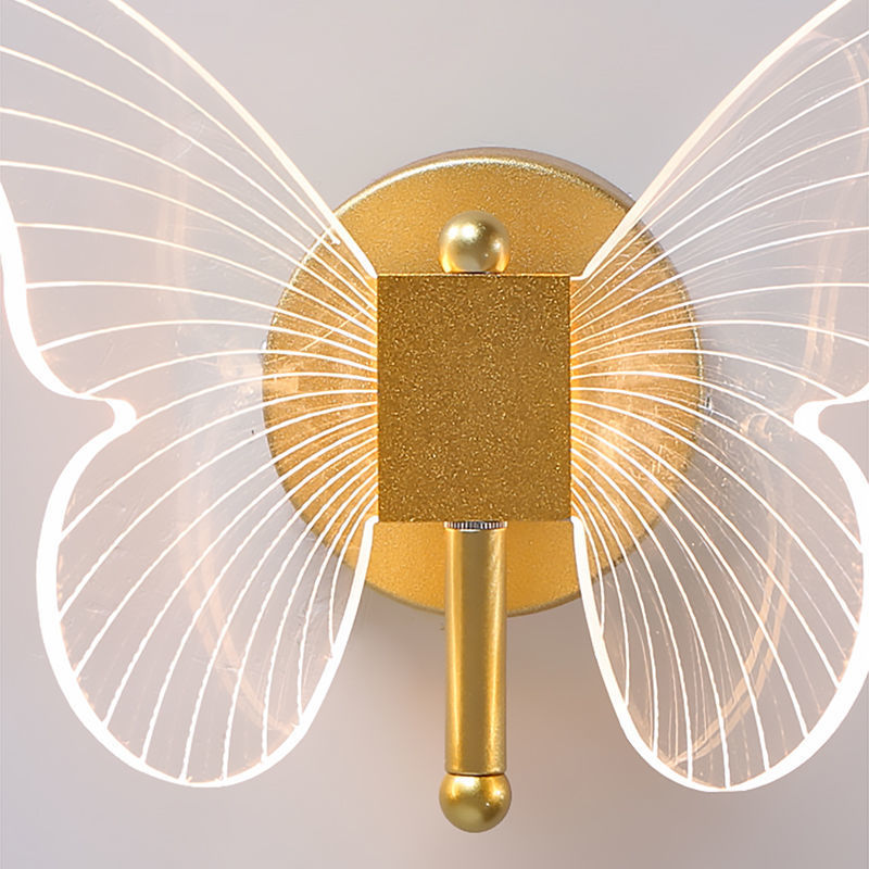 Luxury Butterfly Wall Lamp: Warm Bedside Decoration