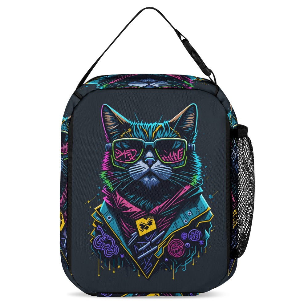 Backpack Cool Cyber Cat Three piece set combination