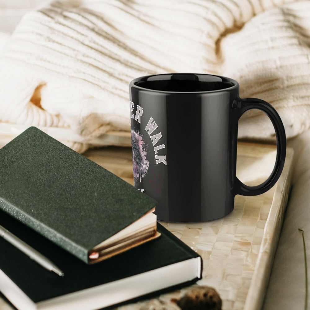 Black Mug "You Never Walk Alone" With Jesus´Face