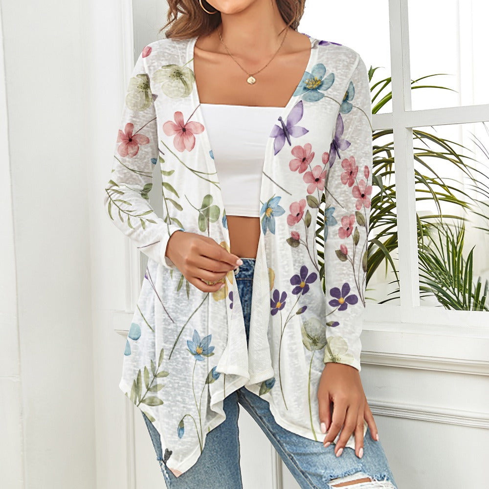 Blooming Elegance: Women's Spring Floral Knit Cardigan