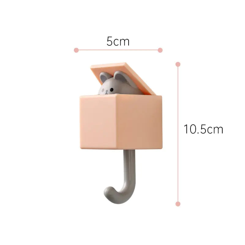 Decorative and Cute Cartoon Cat Hook With White Kitten In The Box