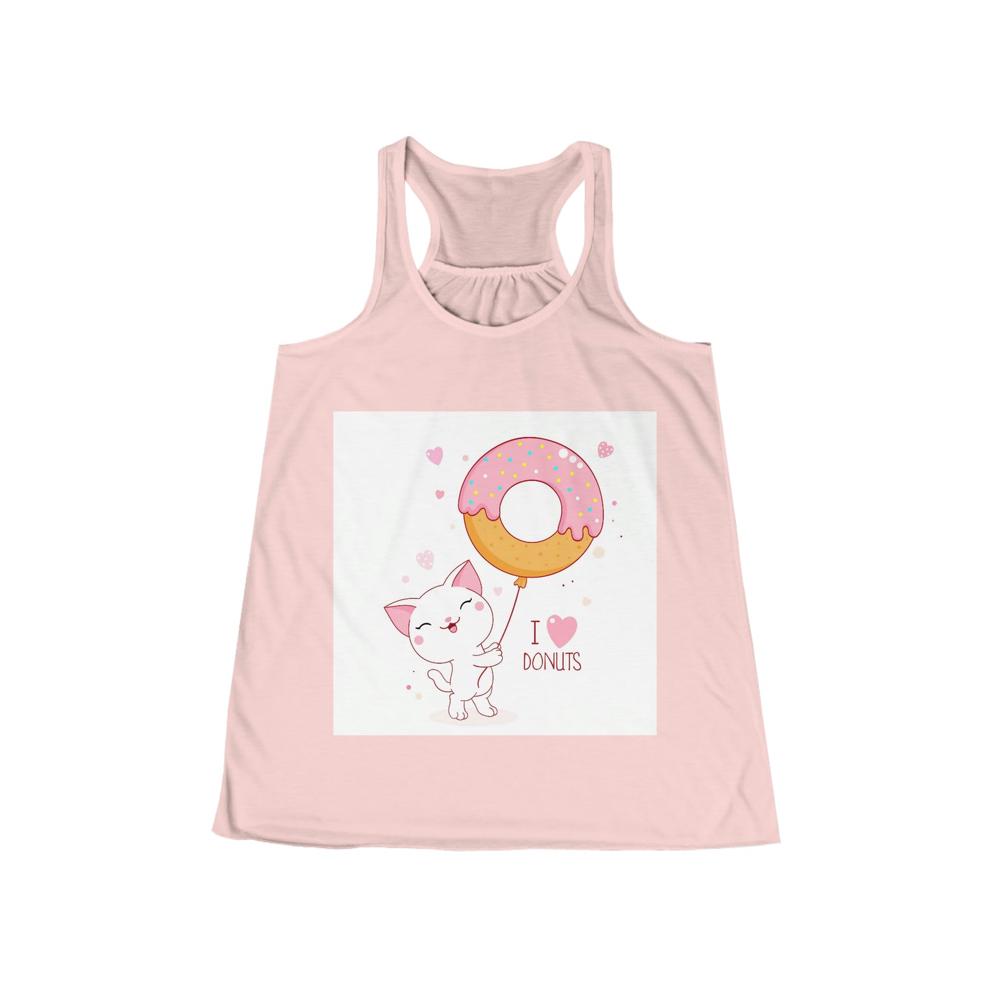 Women's Flowy Racerback Tank I love Donuts