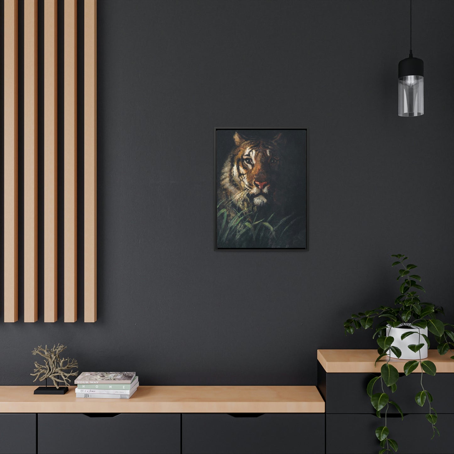 Tiger in the Jungle Gallery Canvas Wraps, Vertical Frame