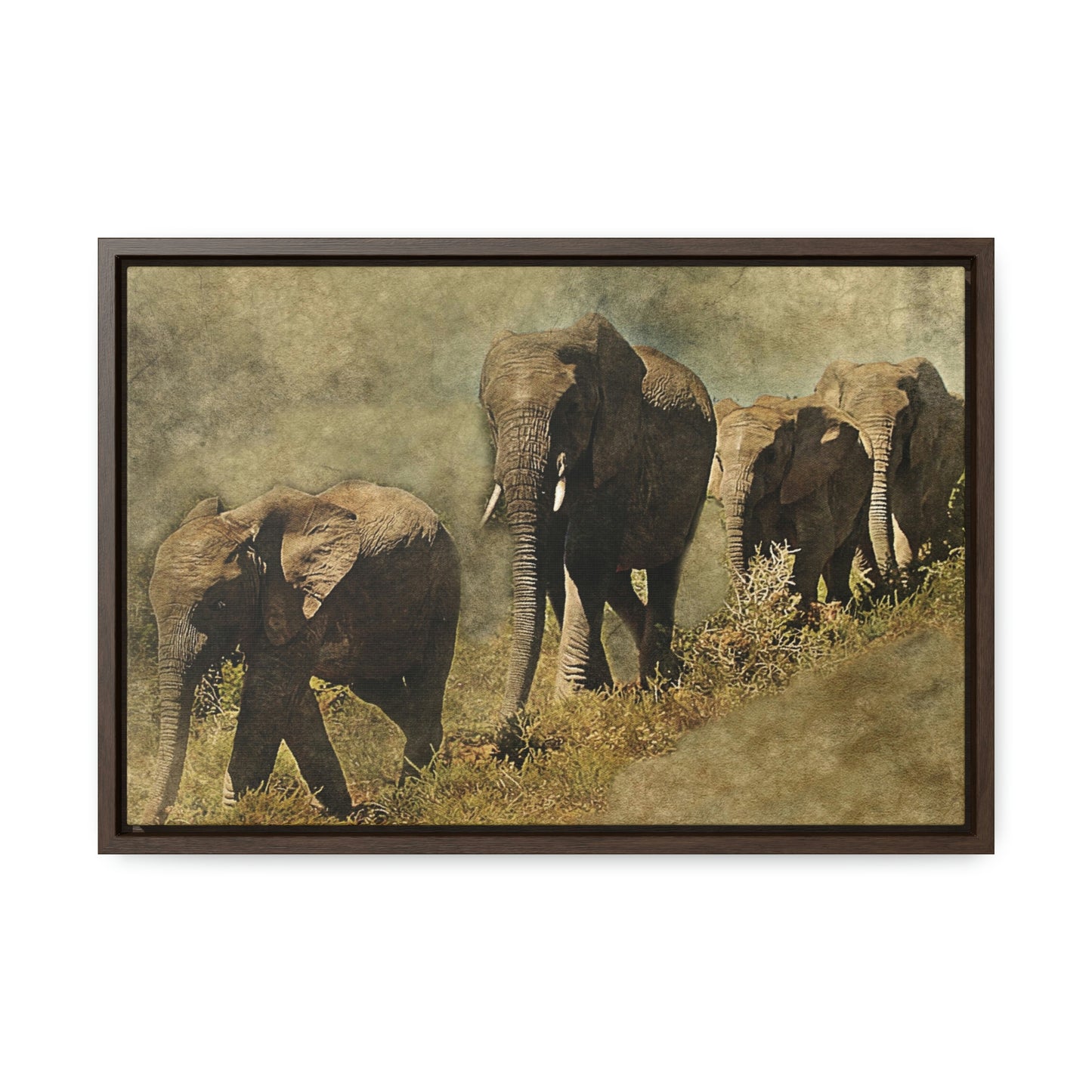 Elephant Family Gallery Canvas Wraps, Horizontal Frame