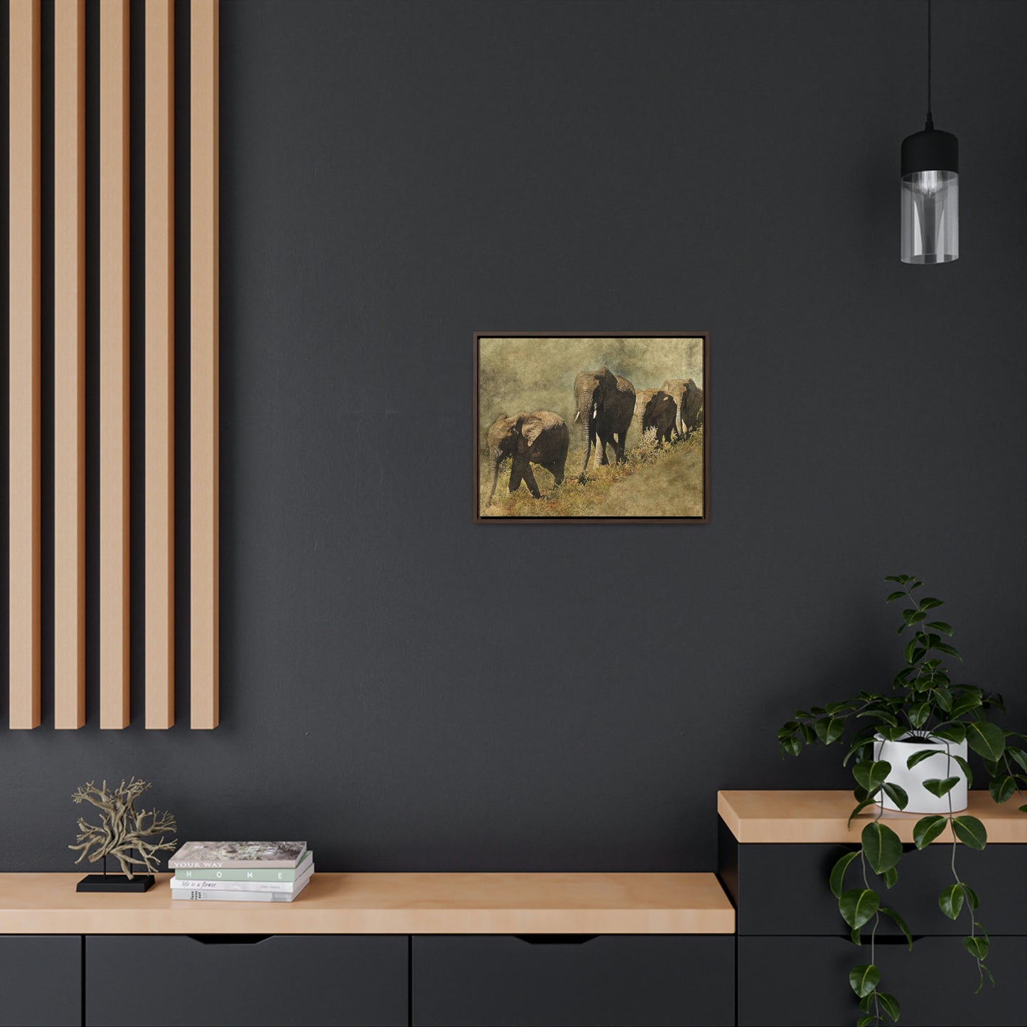 Elephant Family Gallery Canvas Wraps, Horizontal Frame